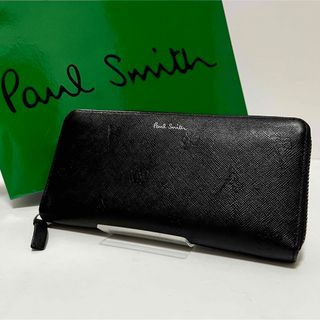 ポールスミス(Paul Smith)の✨美品✨ポールスミス 長財布 ポールドローイング ラウンドファスナー レザー 黒(長財布)