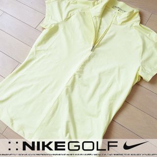 ナイキ(NIKE)の超美品 M ナイキゴルフ NIKE レディース 半袖カットソー イエロー(ウエア)