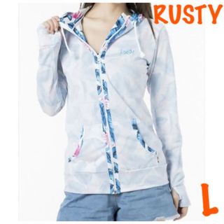 ラスティ(RUSTY)の定価:6,490円★ ラスティ レディース ラッシュガード  UVカット長袖L(水着)