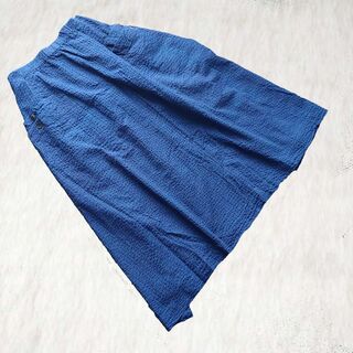 オルブローブ レディース【M】マキシ丈フレアスカート♡綿100％ ブルー系(ロングスカート)