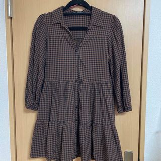 ザラ(ZARA)のZARA ティアードワンピース　シャツ　ワンピ(ミニワンピース)