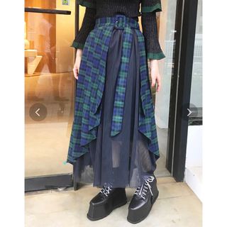 パメオポーズ(PAMEO POSE)のPAMEO POSE   tulle combi wrap skirt.(ロングスカート)