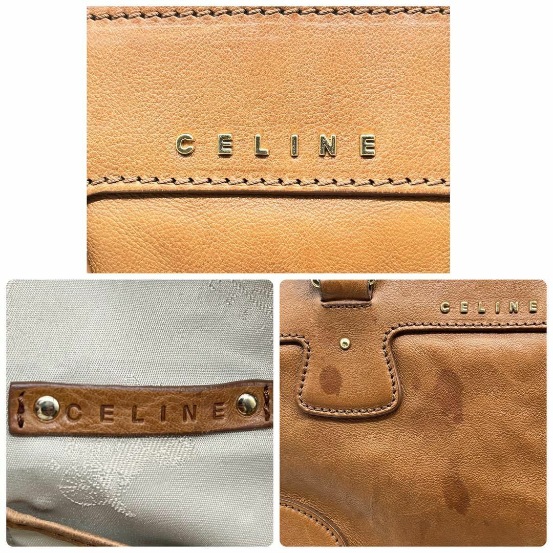 CELINE セリーヌレザーブギー トートバッグ ショルダー 馬車金具 ブラウン