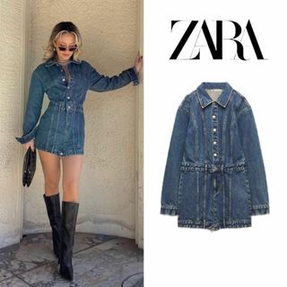 ザラ(ZARA)の11 ZARA TRF デニムワンピース S(ミニワンピース)