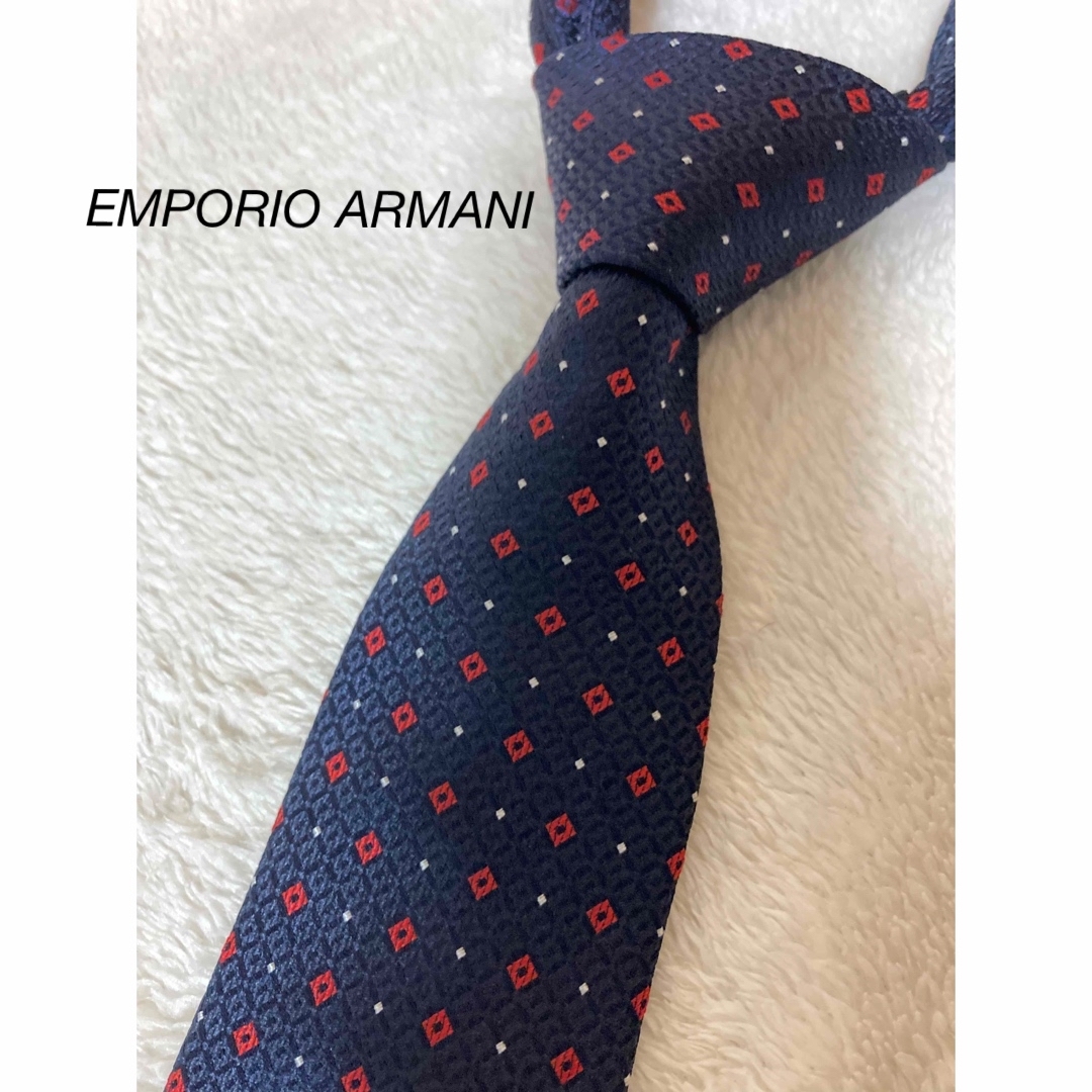 Emporio Armani(エンポリオアルマーニ)の【美品】エンポリオアルマーニ　ネクタイ　ネイビー メンズのファッション小物(ネクタイ)の商品写真