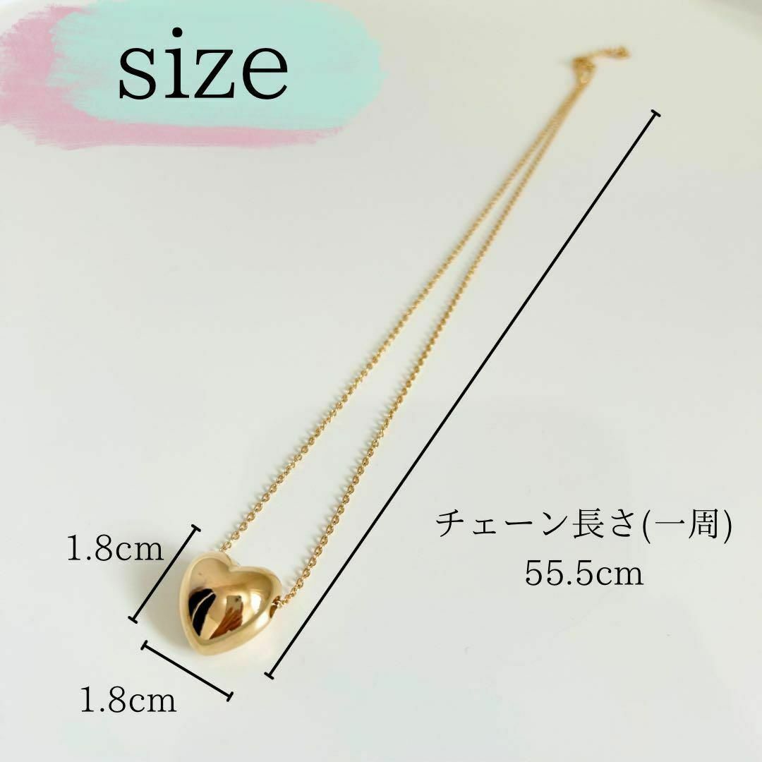 【新品未使用】韓国アクセ♡ハートネックレス♡ゴールド《セット売り可》 レディースのアクセサリー(ネックレス)の商品写真