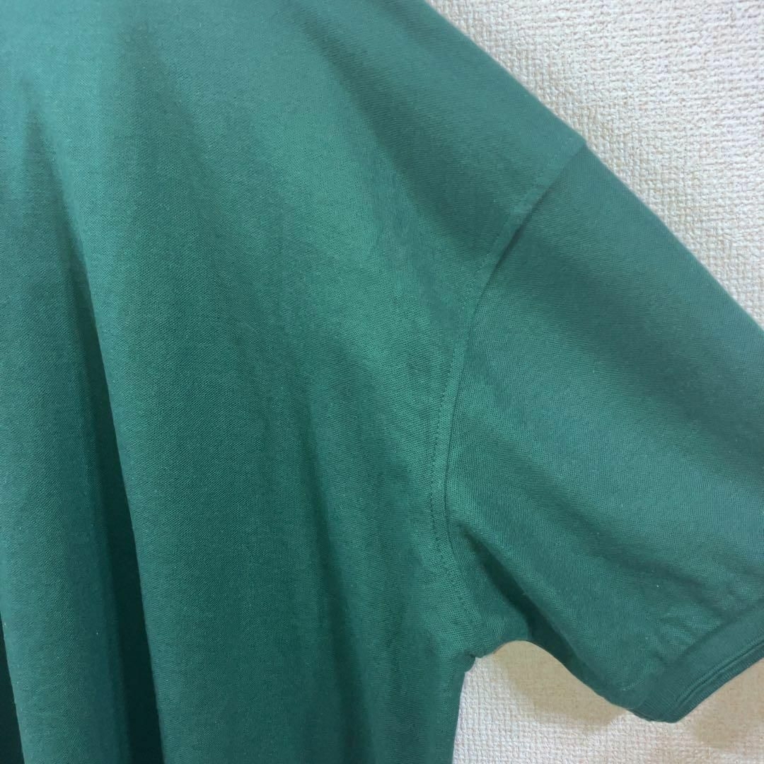 【美品】半袖ポロシャツ グリーン ビッグシルエット アメリカ輸入古着 ストリート メンズのトップス(ポロシャツ)の商品写真