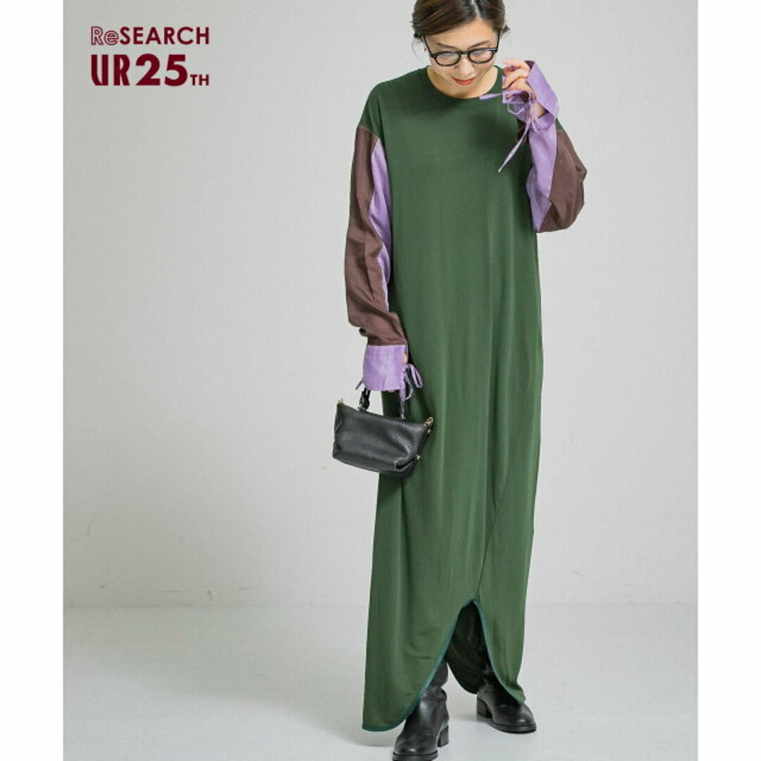 URBAN RESEARCH(アーバンリサーチ)の【GREEN】『25周年別注』FILL THE BILL*UR ROUND HEM ONEPIECE レディースのワンピース(ロングワンピース/マキシワンピース)の商品写真