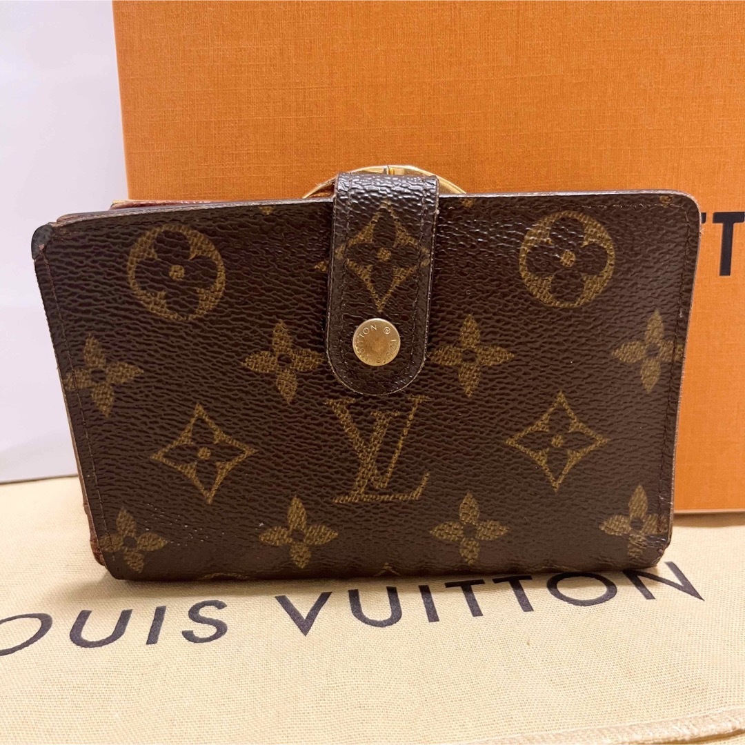 【送料無料】LOUISVUITTON モノグラム 二つ折りがま口財布【正規品】