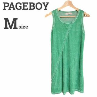 ページボーイ(PAGEBOY)のページボーイ レディース【M】ノースリワンピース♡レーヨン混 鮮やか♡黄緑(ひざ丈ワンピース)