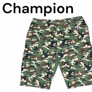 チャンピオン(Champion)のチャンピオン リバースウィーブ★カモフラ 迷彩柄 ハーフパンツ 希少XL(ショートパンツ)