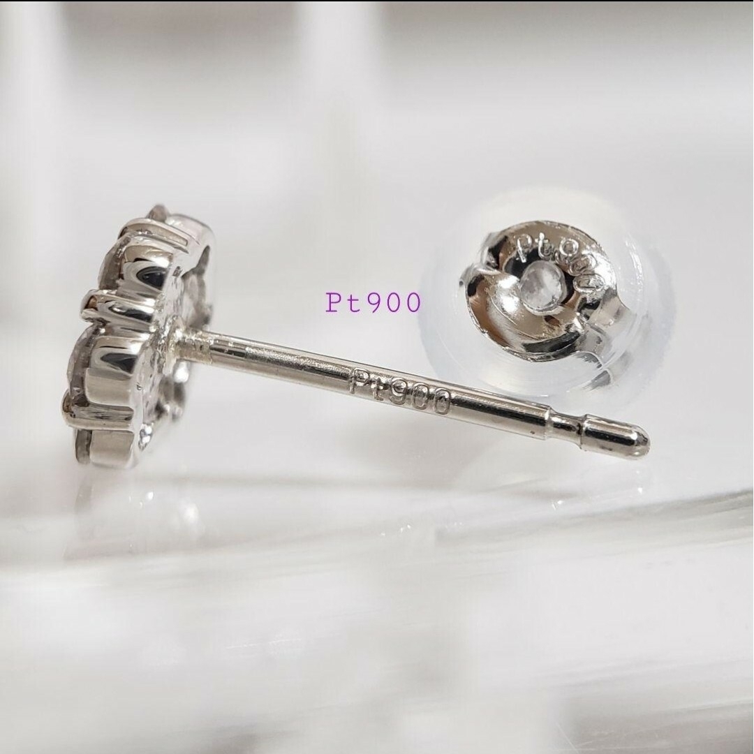 SALE 新品☆PT天然ダイヤ H＆Cカード付 total 0.30ct ピアス