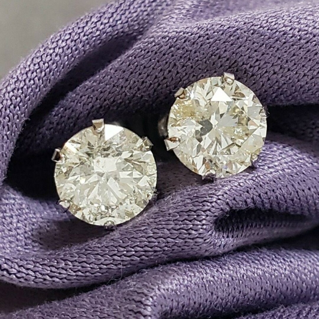 新品☆0.55ct/0.55ct☆PT 天然ダイヤモンド 大粒スタッドピアス