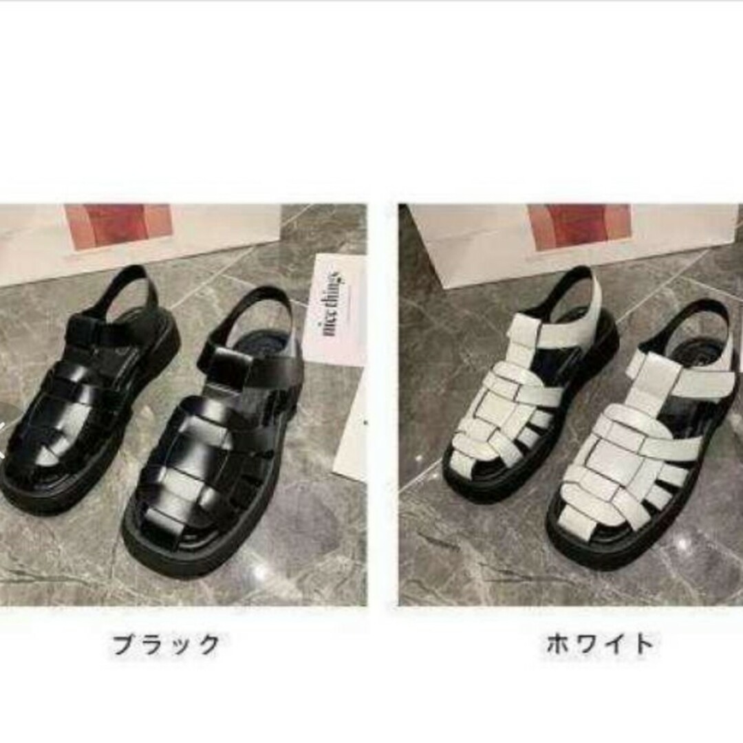 グルカサンダル　レザー　黒　ブラック　24.5cm　フラット　人気 レディースの靴/シューズ(サンダル)の商品写真