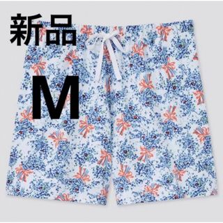 ユニクロ(UNIQLO)の新品　ユニクロ　ポール & ジョー ラウンジ ショートパンツ　Mサイズ　ブルー(ショートパンツ)