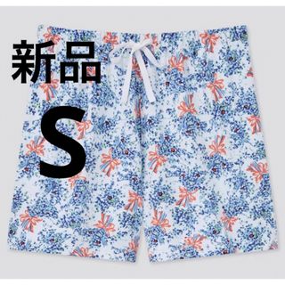 ユニクロ(UNIQLO)の新品　ユニクロ　ポール & ジョー ラウンジ ショートパンツ　Sサイズ　ブルー(ショートパンツ)