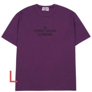 シュプリーム(Supreme)のL Supreme Stone Island S/S Top Tシャツ パープル(Tシャツ/カットソー(半袖/袖なし))