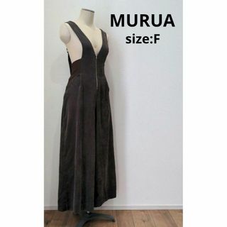 ムルーア(MURUA)のムルーア MURUA コーデュロイ ワイドパンツ サロペット レディース F(サロペット/オーバーオール)