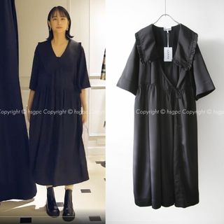 マルタンマルジェラ(Maison Martin Margiela)のGANNI ガニー ワンピース ビッグカラー ラップ マキシ ワンピース ドレス(ロングワンピース/マキシワンピース)