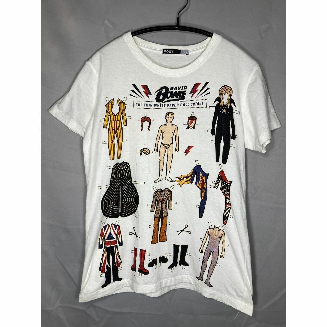 MUSIC TEE(ミュージックティー)の【レア物】デヴィッドボウイ 着せ替え人形 コンパクトTシャツ S レディースのトップス(Tシャツ(半袖/袖なし))の商品写真