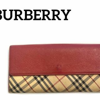 Burberry BURBERRY long wallet leather red ladies 8018940 A1460