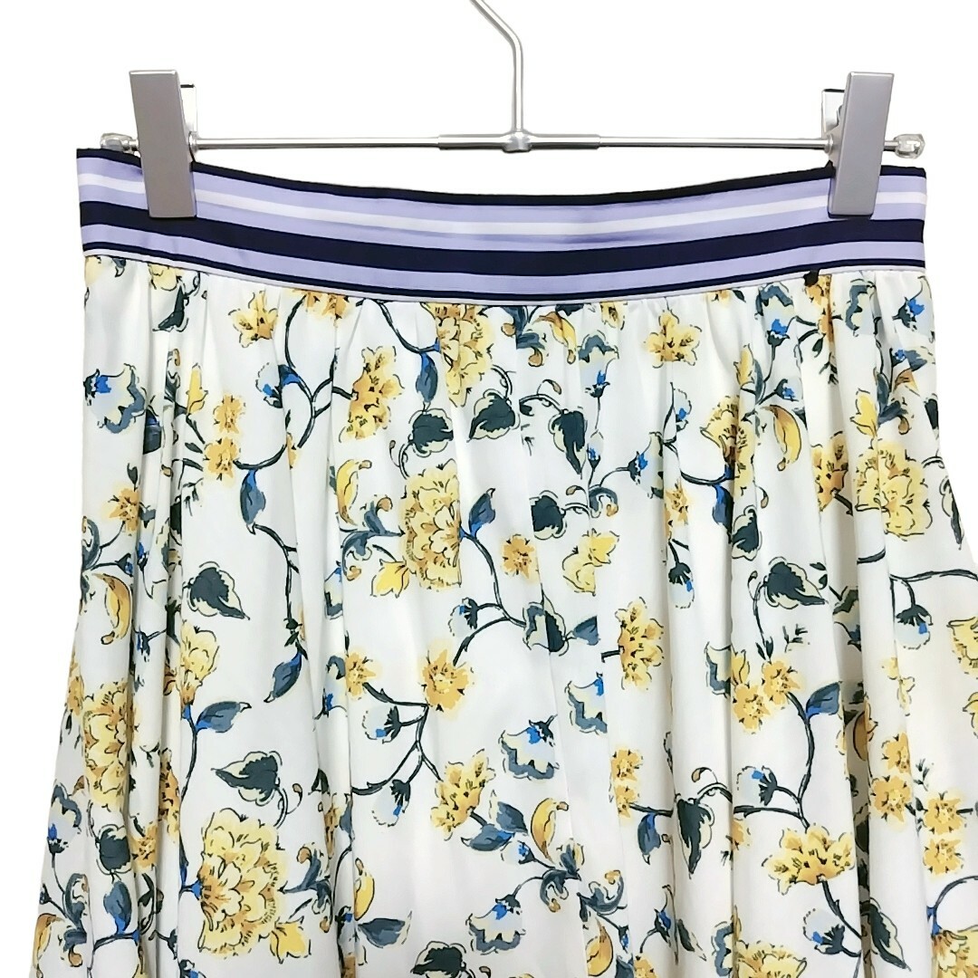 MERCURYDUO(マーキュリーデュオ)の極良品 MERCURY DUO ミモレ丈 スカート FREE 花柄 ボーダー レディースのスカート(ロングスカート)の商品写真