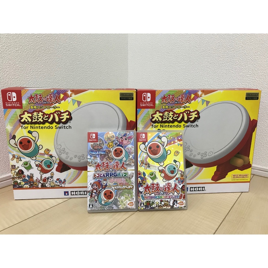 ✨Switch用太鼓の達人ソフト2本＋太鼓とバチ2セット✨