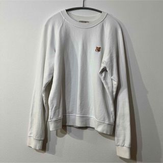 メゾンキツネ(MAISON KITSUNE')の【最終値下げ】メゾンキツネ　スウェット　ホワイト　Mサイズ(トレーナー/スウェット)