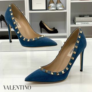 VALENTINO - 6132 ヴァレンティノ ロックスタッズ スエード パンプス ...