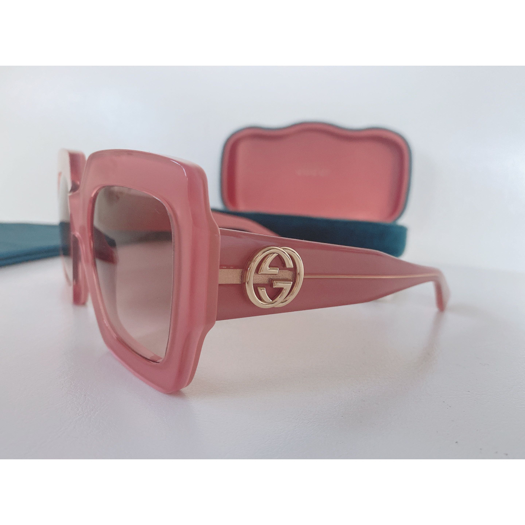 極美品!正規品!Gucci(グッチ)ピンクスクエアサングラス-