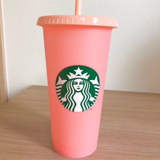 スターバックスコーヒー(Starbucks Coffee)のスターバックス カラーチェンジングリユーザブルコールドカップ　ピンク(グラス/カップ)