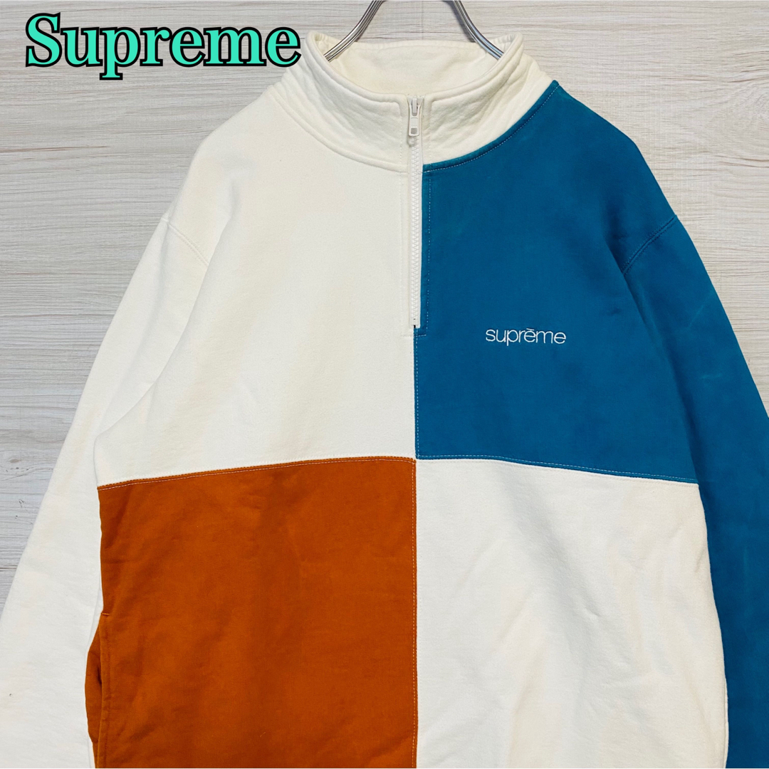Supreme Color Blocked HalfZip Sweatshirt