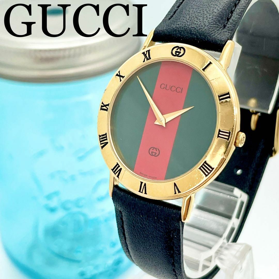 Gucci - 5 GUCCI グッチ時計 メンズ腕時計 シェリーライン 箱付き