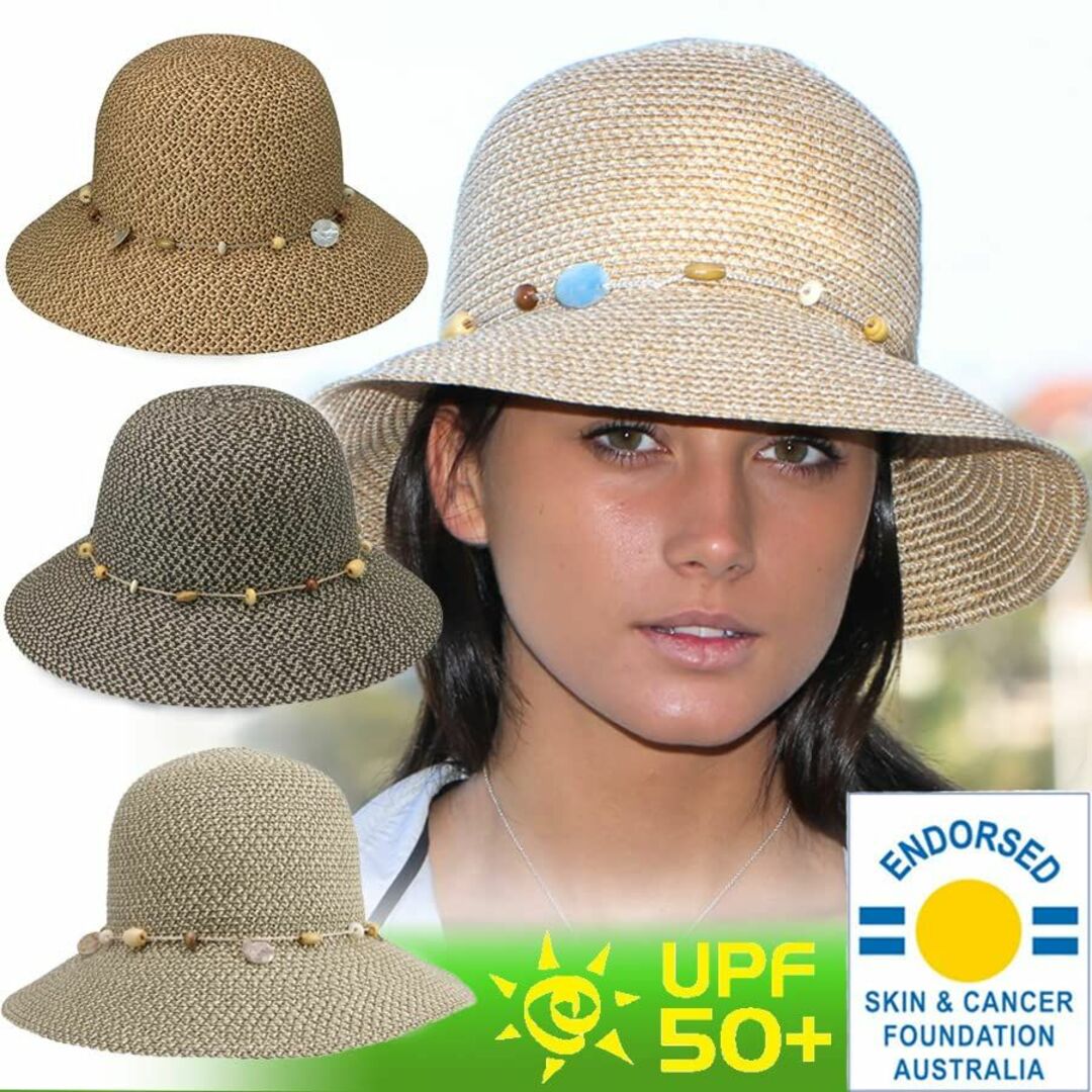 サングローブ UVカット帽子 麦わら帽子 レディース 日焼け防止 ハット 調節 6