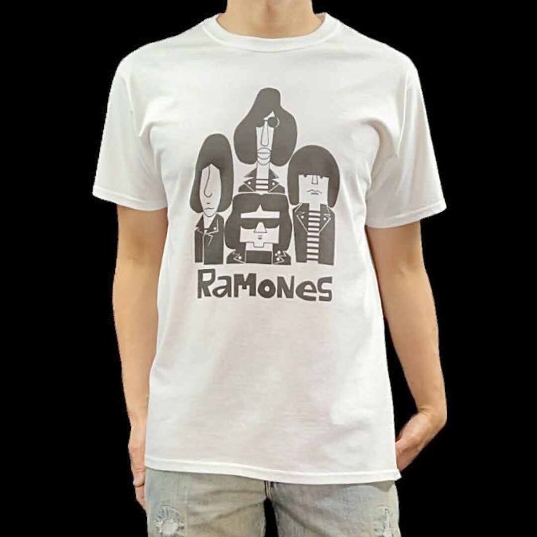 新品 デフォルメ コミカル RAMONES ラモーンズ NY パンク Tシャツ
