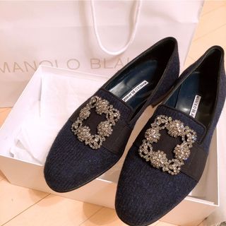 マノロブラニク(MANOLO BLAHNIK)のマノロブラニク⚫︎メンズ CARLTON ローファー スリッポン ビジュー(スリッポン/モカシン)