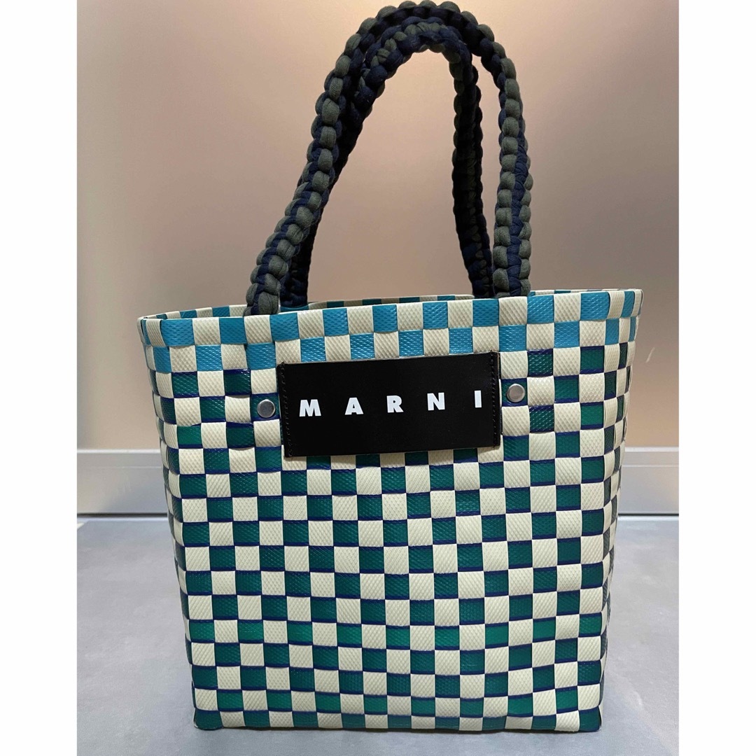マルニ-MARNI MARKET JERSEY HANDLE BASKET - かごバッグ/ストローバッグ