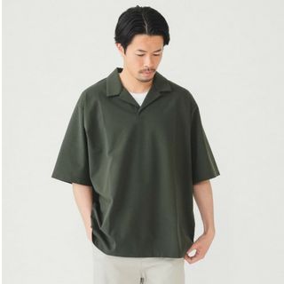 ビームス(BEAMS)のBEAMS ビームス スキッパーポロシャツ  オリーブ Lサイズ(ポロシャツ)