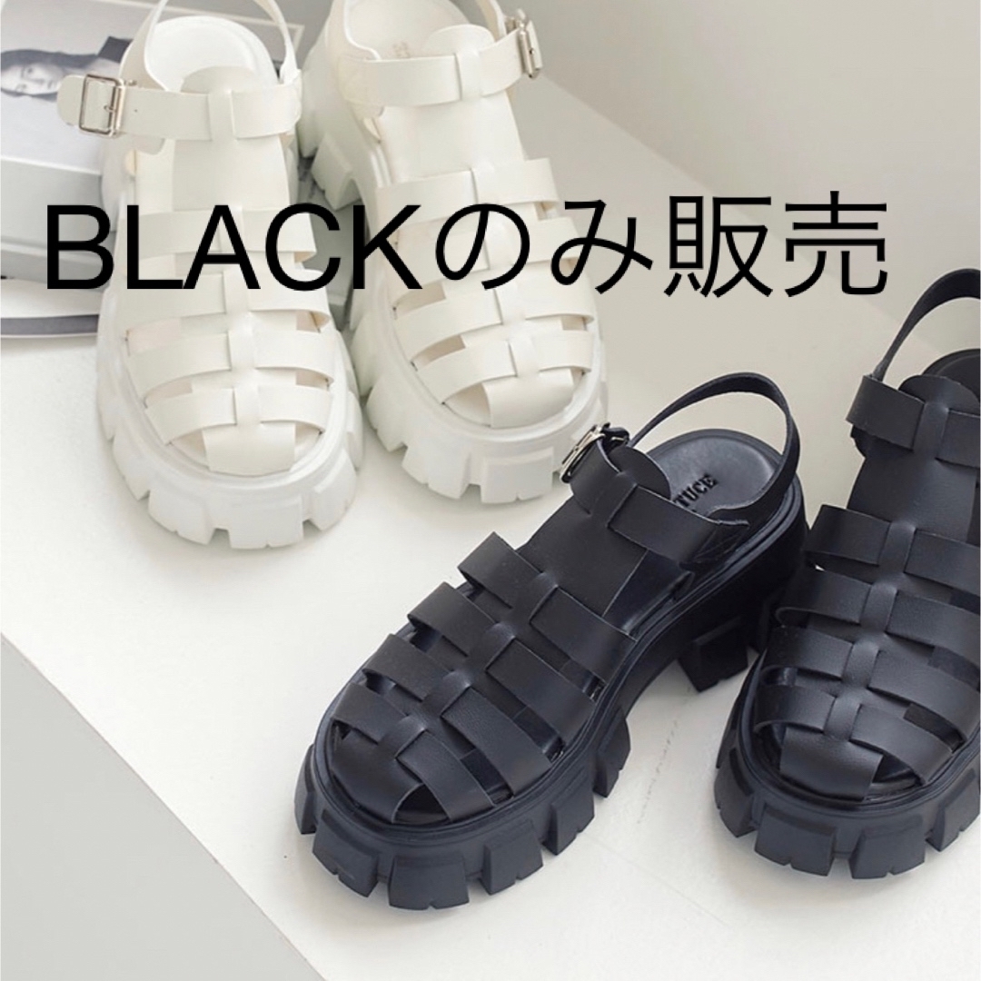 厚底サンダル　ブラック レディースの靴/シューズ(サンダル)の商品写真