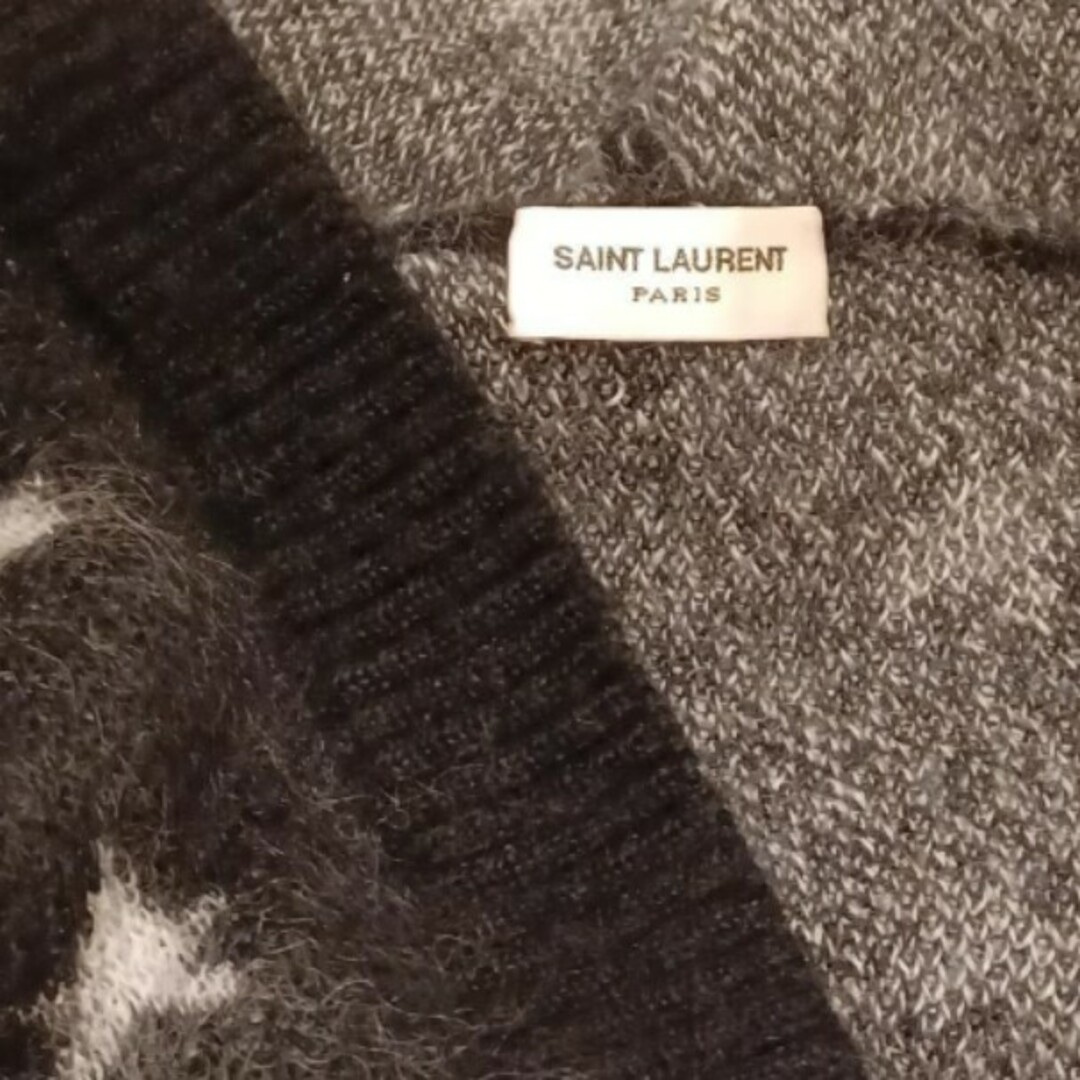 美品 SAINT LAURENT PARIS モヘヤ 星柄 ニット カーディガン