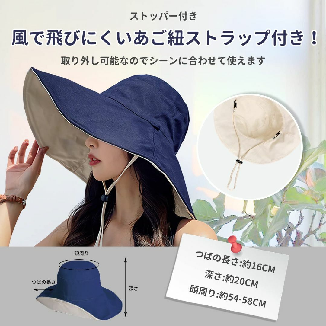 【色: カーキ】Candybay UVカット 帽子 レディース つば広帽子 UP