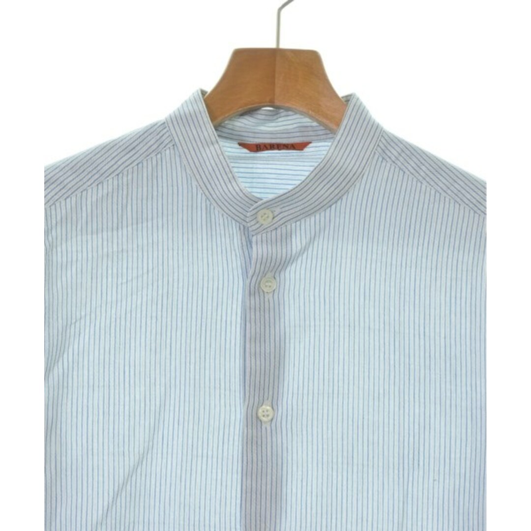 BARENA バレナ カジュアルシャツ 46(M位) 白x青(ストライプ) 3