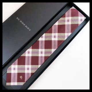 バーバリーブラックレーベル(BURBERRY BLACK LABEL)のバーバリー ネクタイ チェック柄 レッド系(ネクタイ)