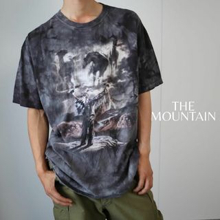 アートヴィンテージ(ART VINTAGE)の【THE MOUNTAIN】ファニー プリント タイダイ Tシャツ XXL 黒系(Tシャツ/カットソー(半袖/袖なし))