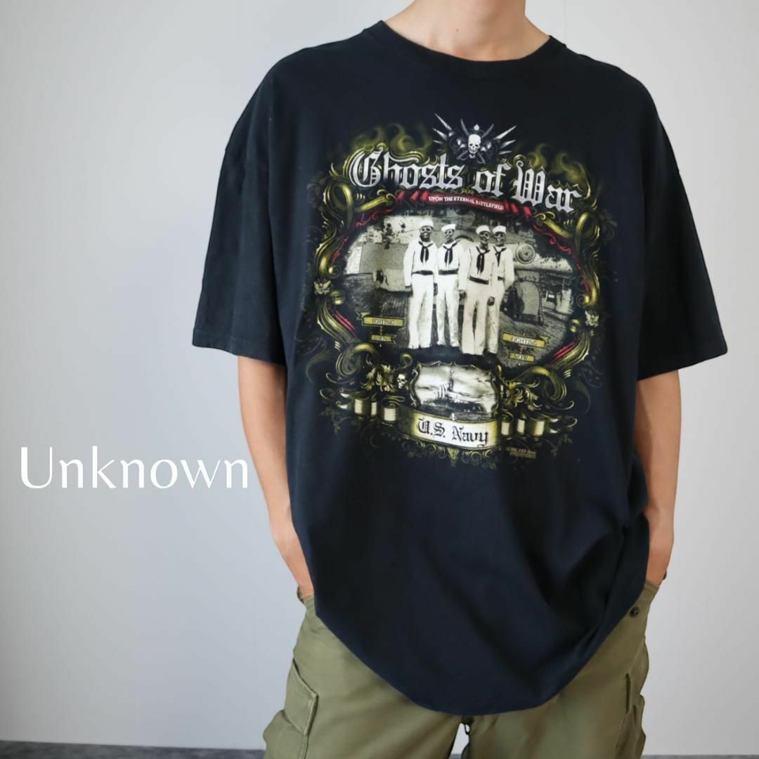 【Ghosts of War】ムービー プリント ルーズ Tシャツ 黒 2XL