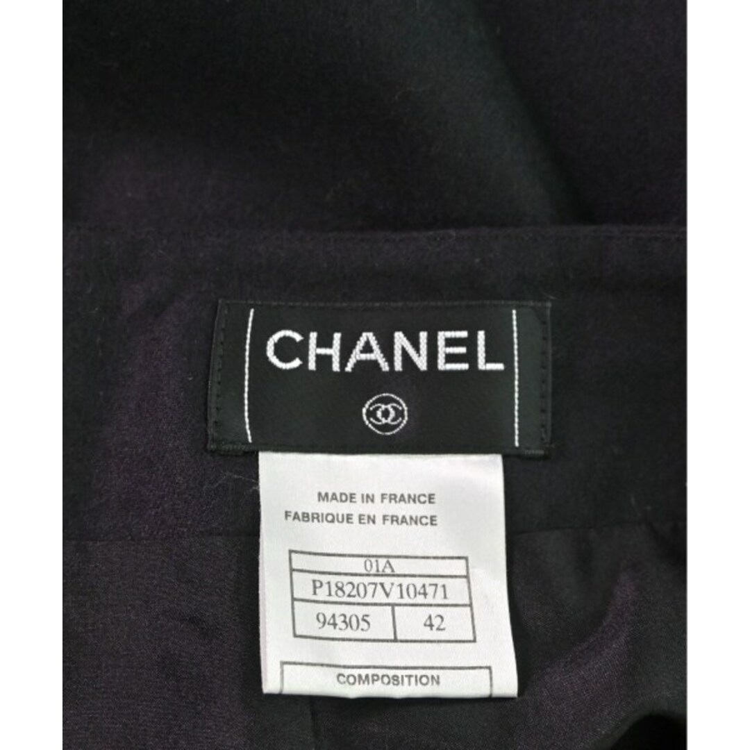 CHANEL(シャネル)のCHANEL シャネル ひざ丈スカート 42(M位) 黒 【古着】【中古】 レディースのスカート(ひざ丈スカート)の商品写真