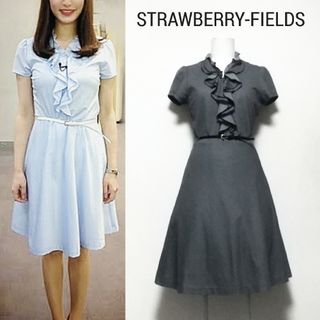 ストロベリーフィールズ(STRAWBERRY-FIELDS)の【ストロベリーフィールズ】ストライプ ブラウス ワンピース(ひざ丈ワンピース)