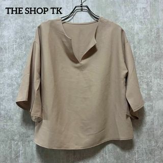 ザショップティーケー(THE SHOP TK)のTHE SHOP TK スキッパー  カットソー　シャツ ブラウス　ゆったり(カットソー(半袖/袖なし))