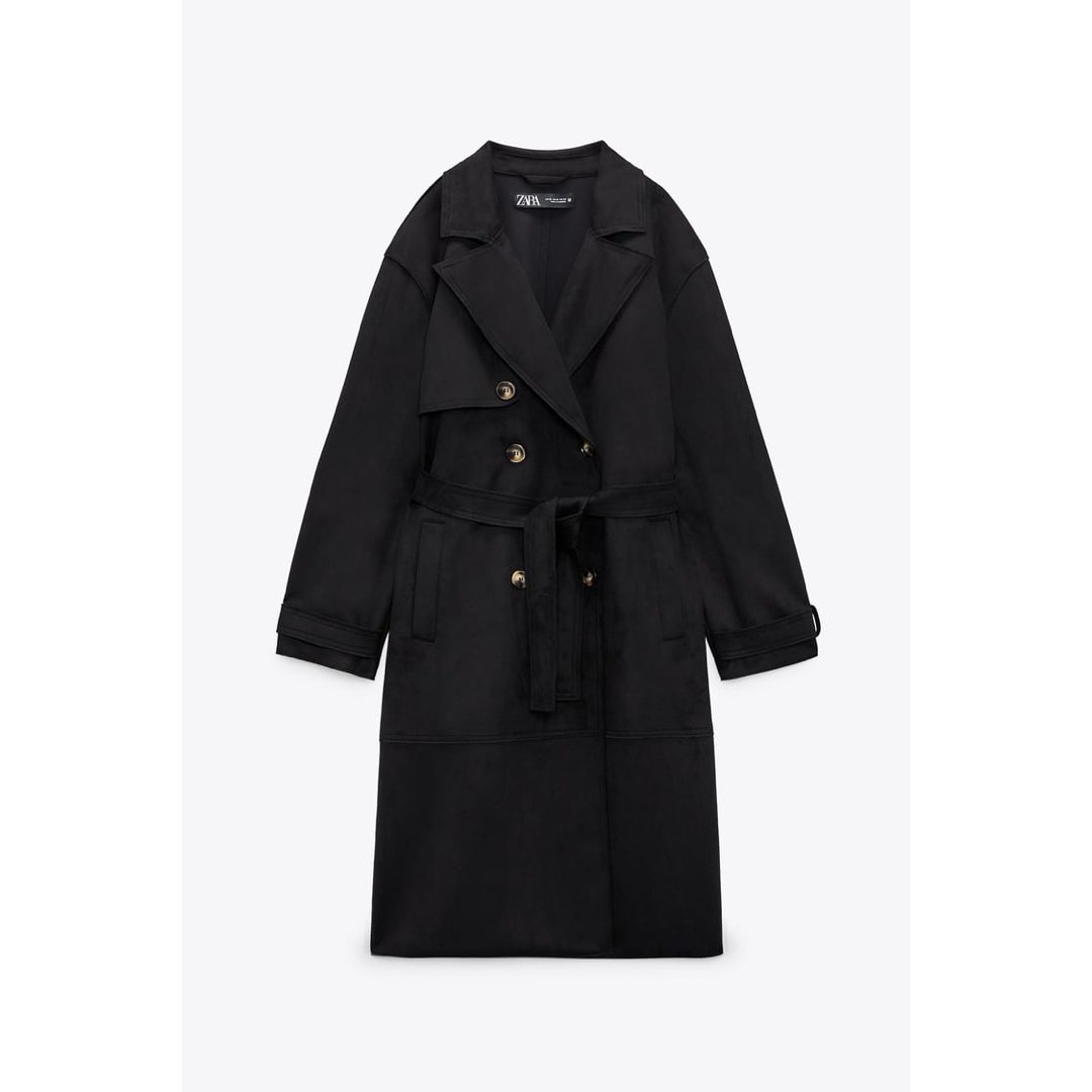 ZARA - (新品) ZARA フェイクスエード ロング トレンチコートの通販 by