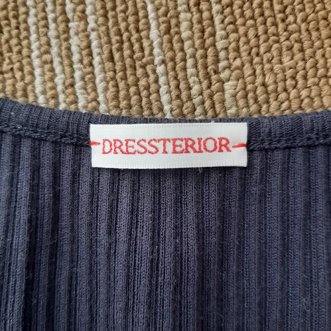 DRESSTERIOR(ドレステリア)のDRESSTERIOR 38サイズ　M　紺　リブカットソー レディースのトップス(カットソー(長袖/七分))の商品写真